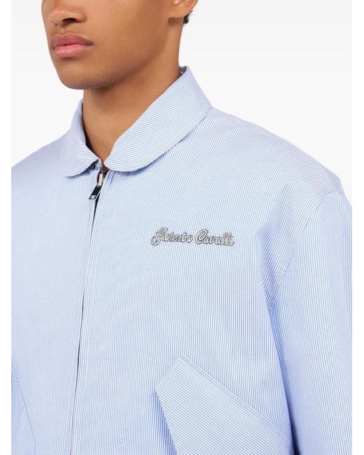 Roberto Cavalli Blue Baby Jaguar Reversible Jacket for men