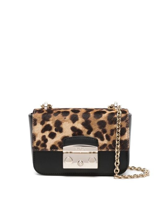【新品】♡FURLA♡metropolisアニマル Furla Metropolis Leopard-print Shoulder Bag in Black | Lyst