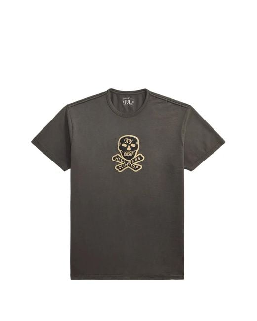 RRL Gray Skull-Patch T-Shirt for men
