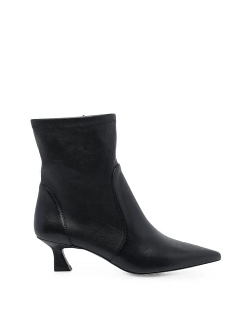 Stuart Weitzman Black Vinnie Pointed-Toe Ankle Boots