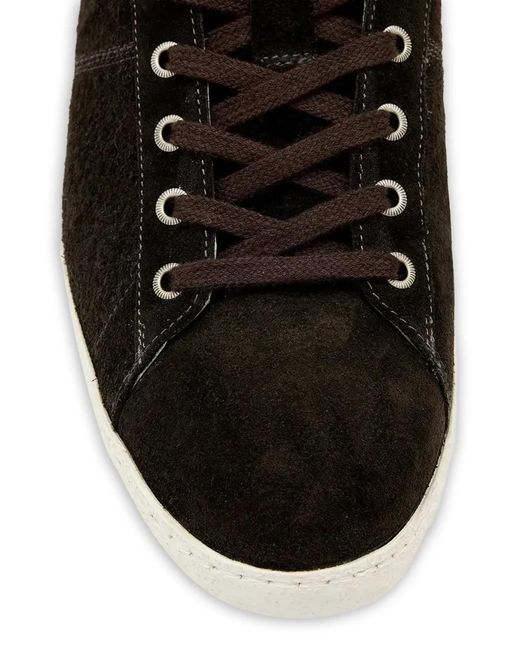 AllSaints Black Leon Suede Lace-Up Sneakers for men