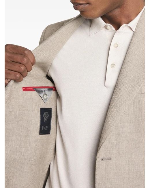 Single-Breasted Deconstructed Jacket Fay pour homme en coloris Natural