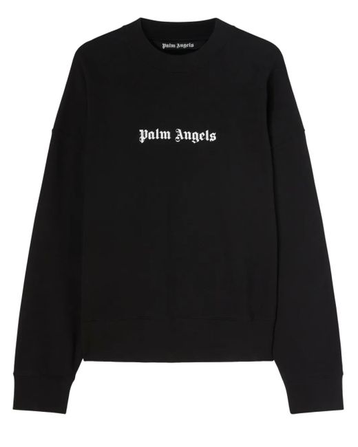 Palm Angels Black Printed Cotton Sweatshirt for men