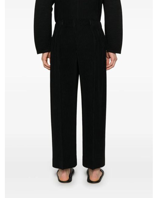 Homme Plissé Issey Miyake Black Pleated Trousers for men