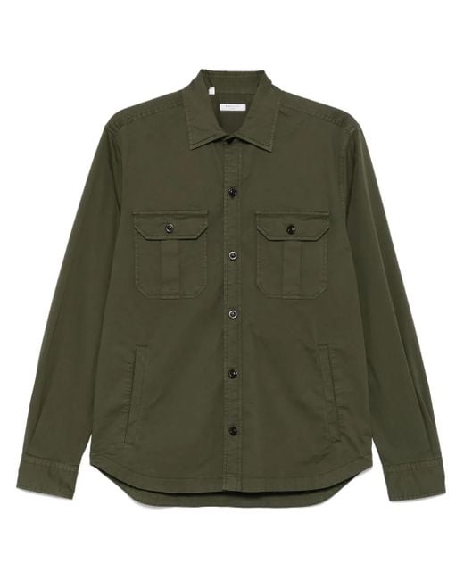 Boglioli Green Twill Shirt Jacket for men