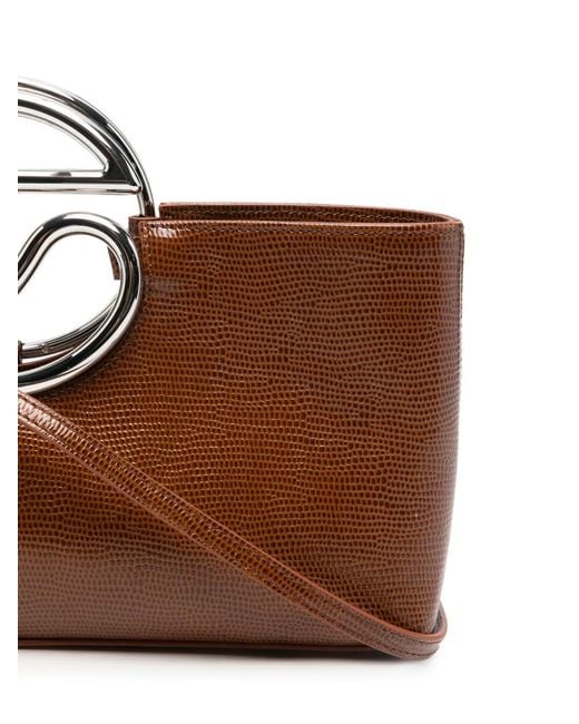 Coperni Brown Clutch Mit Eidechsen-Effekt
