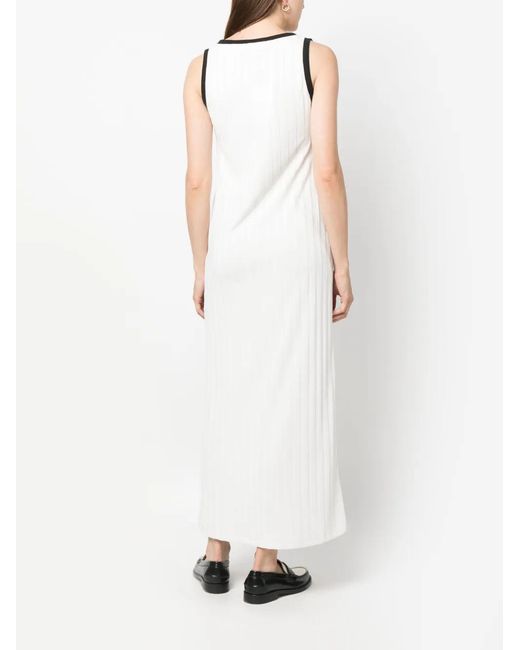 Viktor & Rolf White Contrasting-Trim Ribbed-Knit Dress