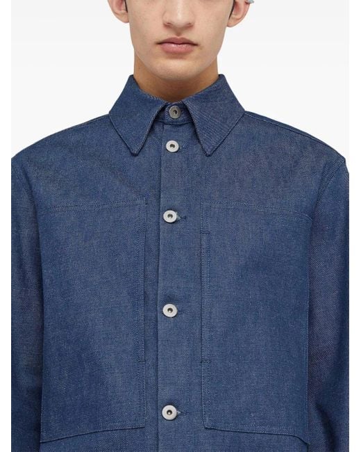 メンズ Jil Sander デニム オーバーシャツ Blue