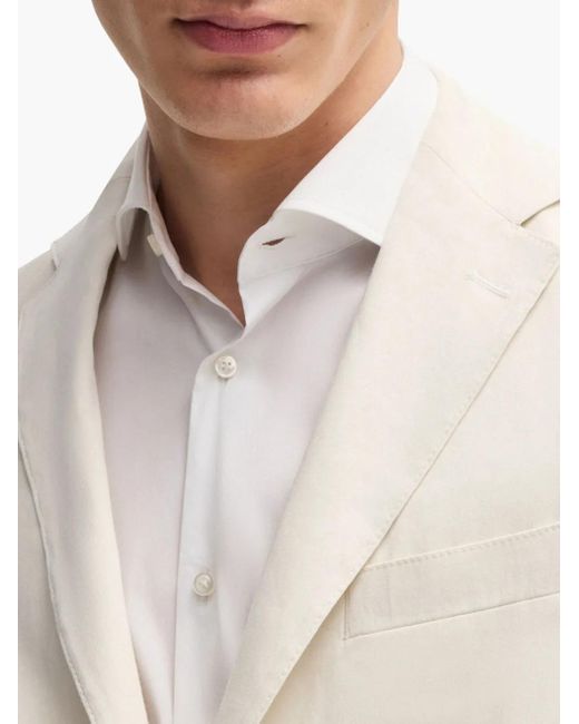 Boss White Linen-Blend Blazer for men