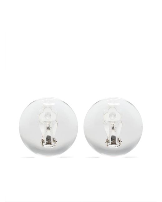 Monies White Zirel Clip-on Earrings