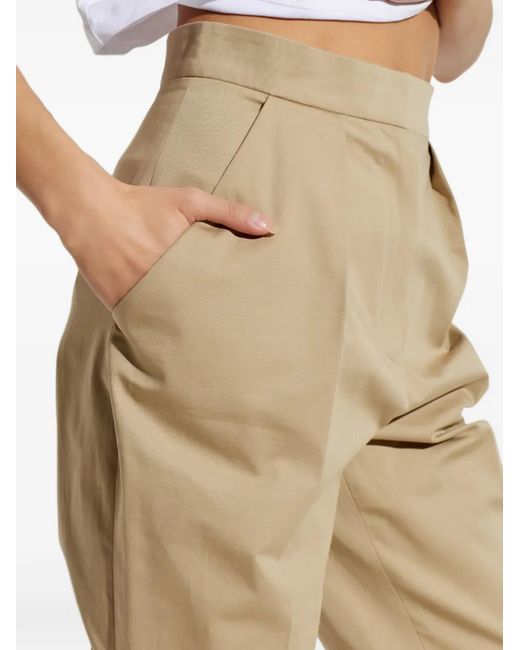 Balmain Natural Pleated-Detail Tailored Trousers