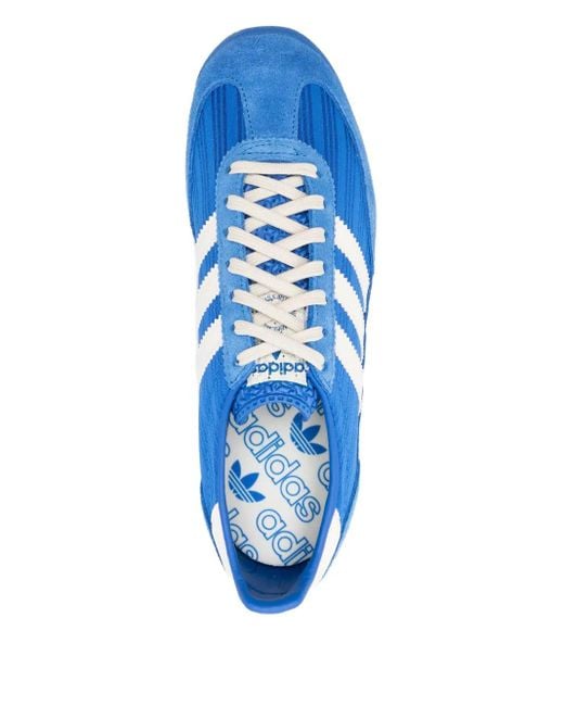 Adidas Blue Sl 72 Og Three-Stripe Panelled Sneakers