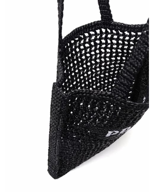Prada Black Interwoven-Design Logo-Print Shoulder Bag