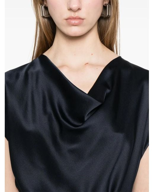 Vince Black Cowl-Neck Silk Blouse