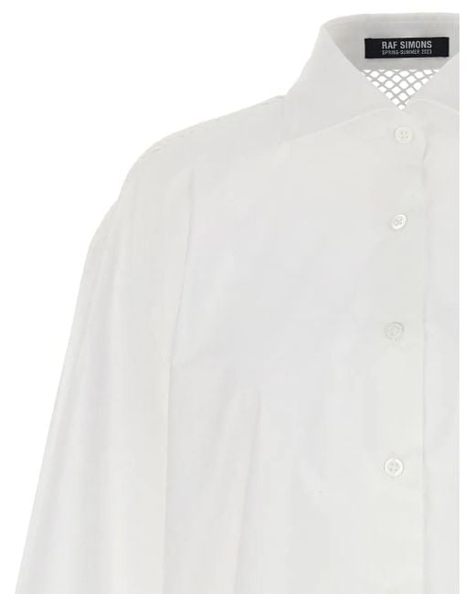 Raf Simons White Mesh-Insert Shirt