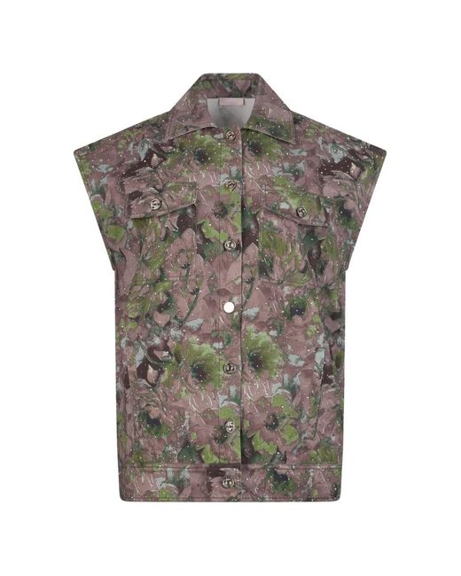 Liu Jo Gray Printed Chest-Pocket Vest