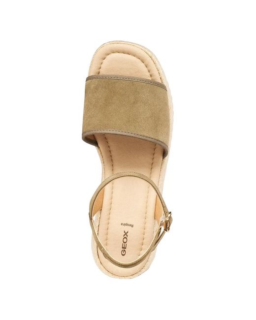Geox Natural Buckle-Fastening Platform Espadrilles