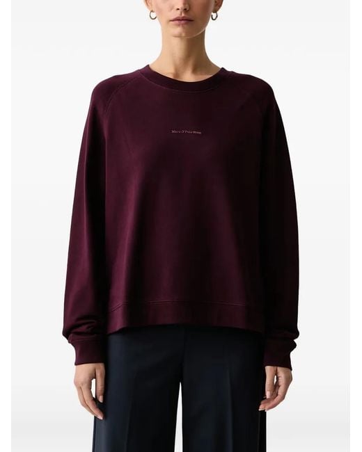 Marc O' Polo Red Logo-Print Raglan-Sleeve Sweatshirt