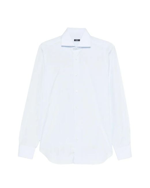 Barba Napoli White Buttoned Shirt for men