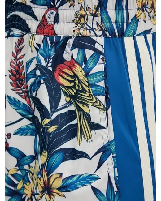 Adidas Blue X Farm Rio Floral-Print Track Pants