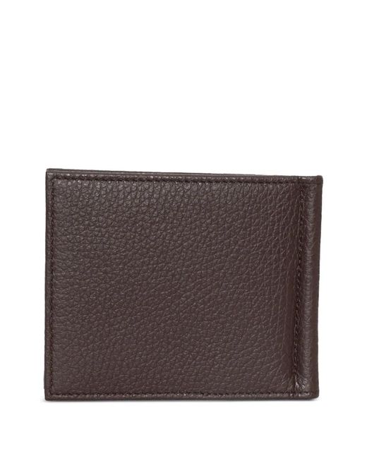 Orciani Black Hammered-Leather Wallet for men