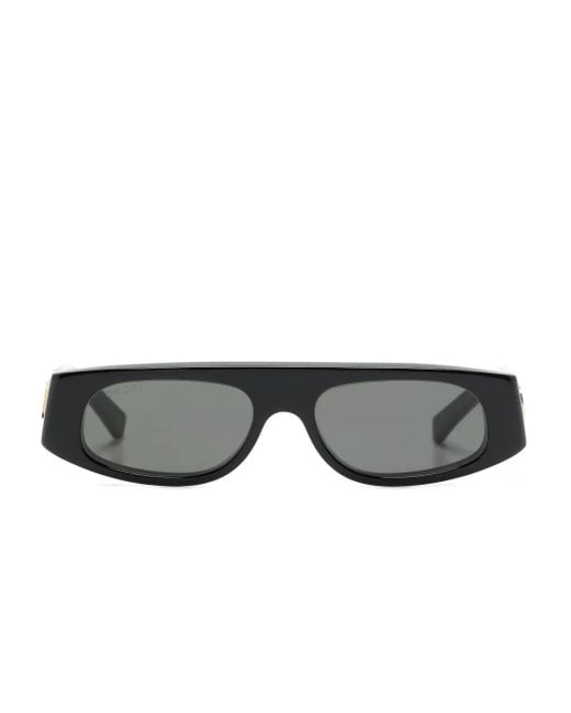 Gucci Gray Oval-Frame Sunglasses