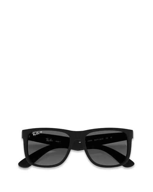 Ray-Ban Gray Justin Rectangle-Frame Sunglasses for men