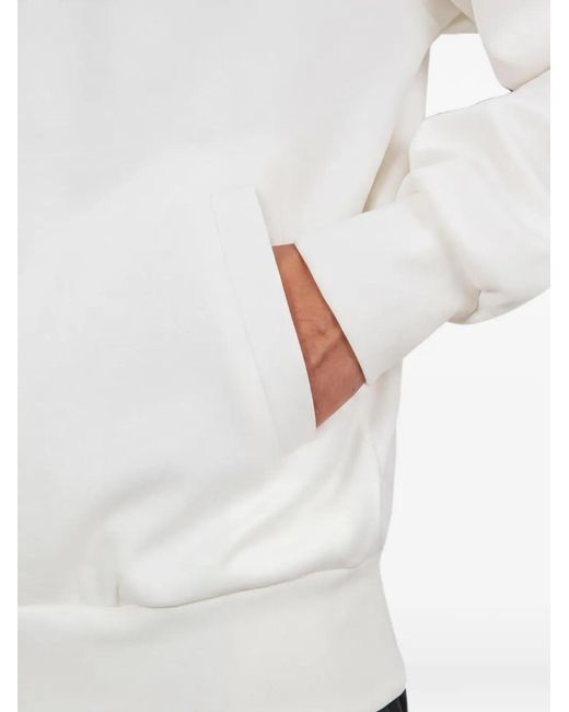 Comme des Garçons White Double Pixel Logo-Patch Zip-Up Hoodie for men