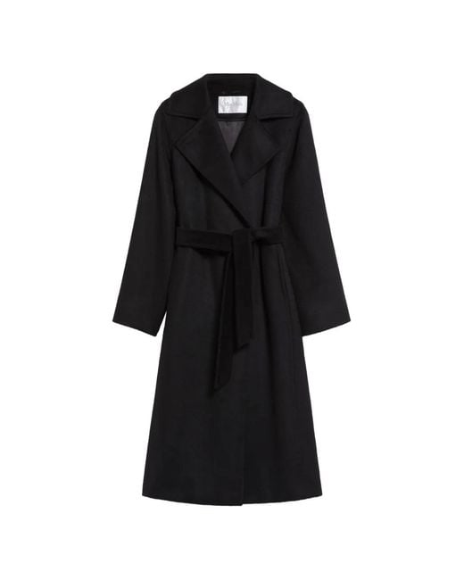 Max Mara Black Manuela Belted Coat