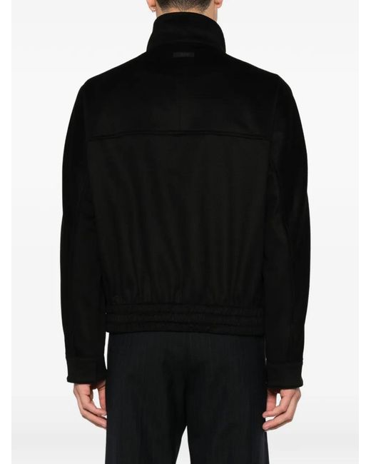 Lardini Black Veste Zippée À Col Montant for men