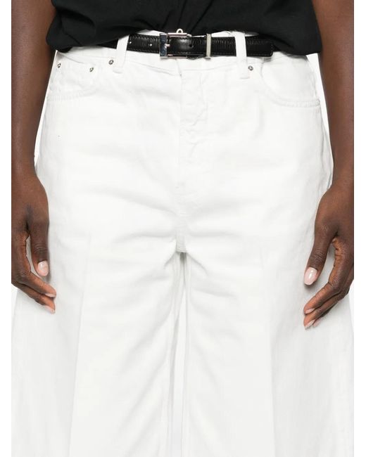 Totême White Denim Cotton Bermuda Shorts