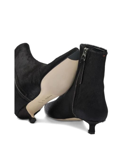 Aeyde Black 35Mm Sofie Zip Ankle Boots