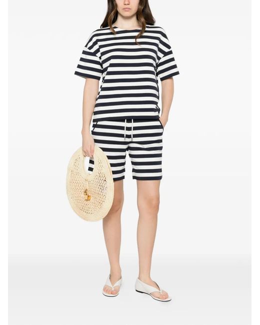 Margittes Black Striped-Pattern Shorts