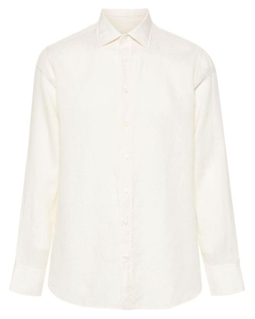 Lardini Linnen Overhemd in het White voor heren