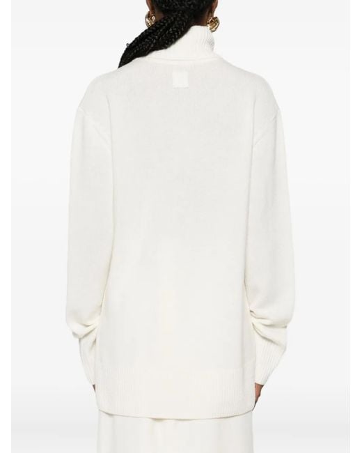 Totême  White Roll-Neck Cashmere Sweater