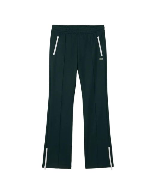 Lacoste Green Logo-Patch Zip-Detail Track Pants