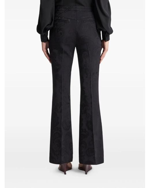 Etro Blue Jacquard Flared Trousers
