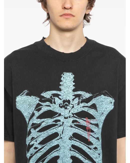 WARMAN Black Graphic-Print T-Shirt for men