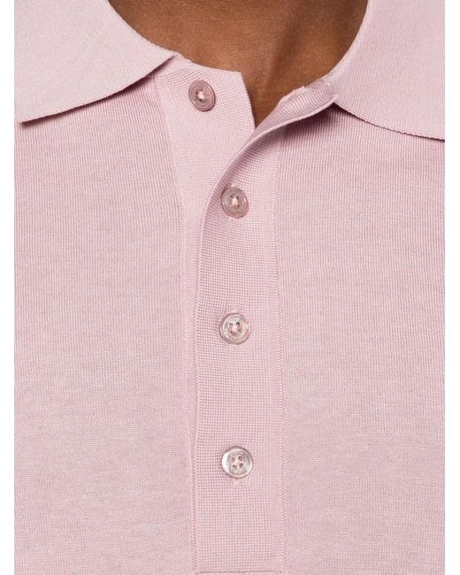 Paolo Pecora Pink Straight-Hem Polo Shirt for men