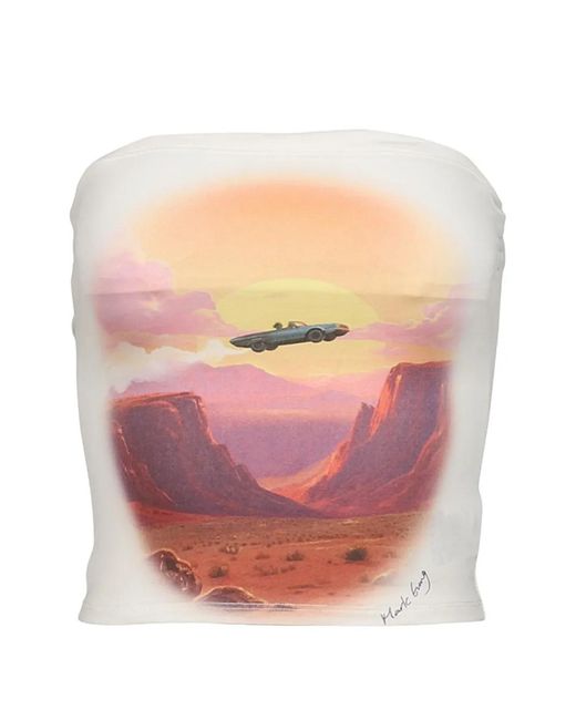Markgong Pink Graphic-Print Tube Top