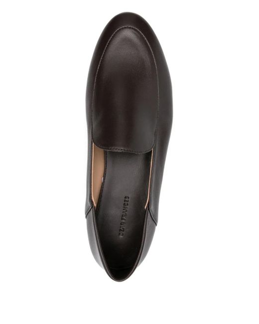 Dear Frances Gray Gio Pointed-Toe Leather Loafers