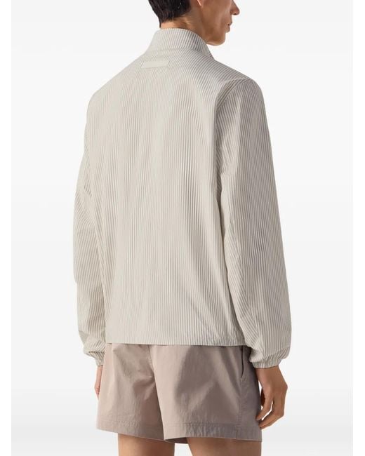Zegna White Striped Silk Jacket for men