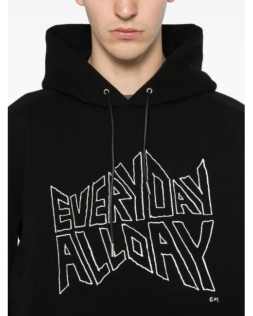 Sacai Black X Geoff Mcfetridge Print Hoodie for men