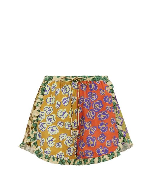 ALÉMAIS White Patty Spliced Shorts