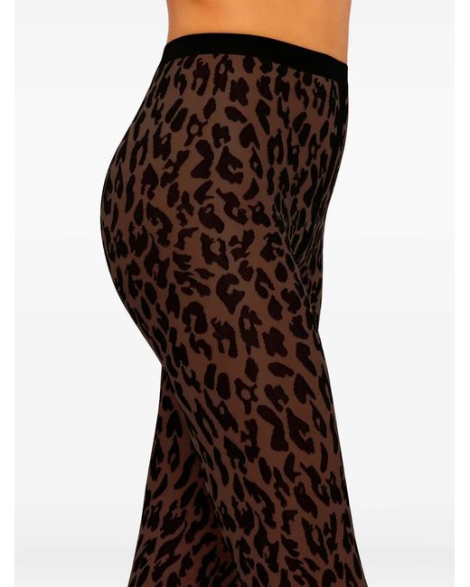 Wolford Black Leopard-Print Tights