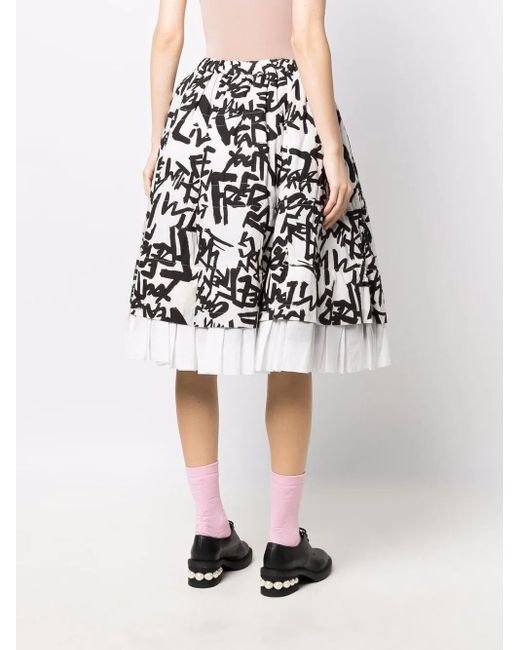 Comme des Garçons Black Live Free-Print Skirt