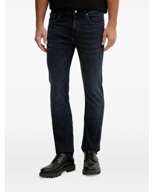 Karl Lagerfeld Blue Logo-Patch Jeans for men