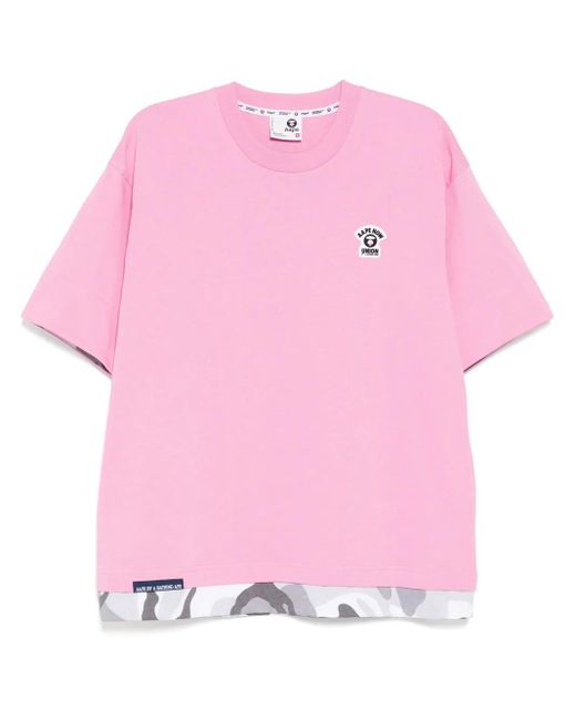 Aape By A Bathing Ape T-Shirt Mit Moonface-Logo in Pink für Herren