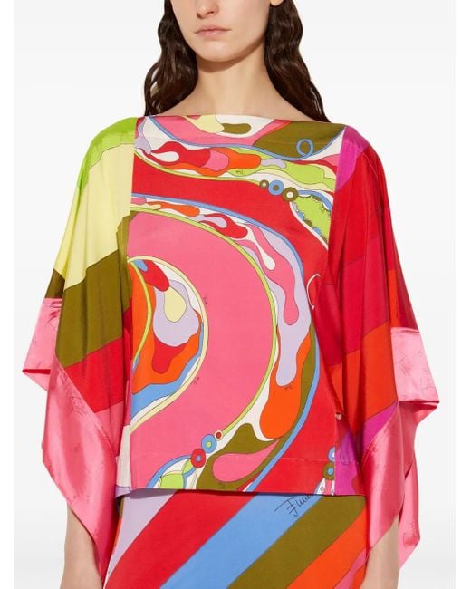Emilio Pucci Red Orchidee-Print Kaftan