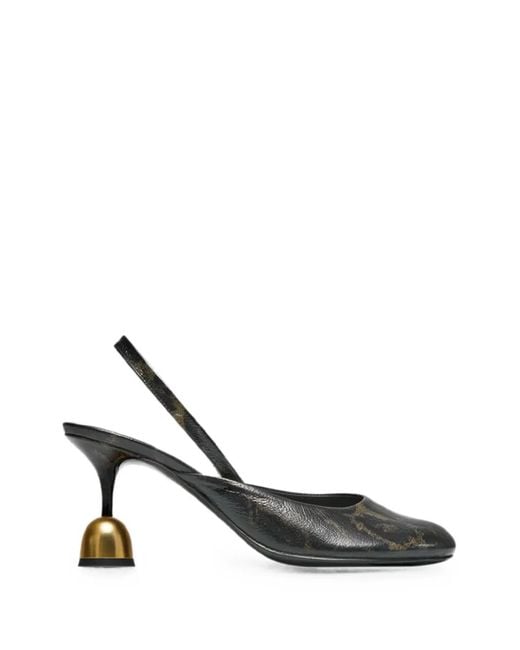 VANDA NOVAK Metallic Peggy Leopard-Print Slingback Pumps